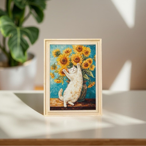 Purrs & Sunflowers Framed Art - Picture 2 of 3